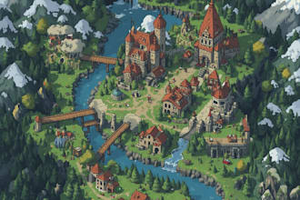 create pixel art rpg maps 8bit 16bit landscapes isometric environments game read