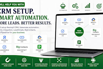 setup resimpli crm salesmate automation brivity leadsimple bigcontact pipedrive