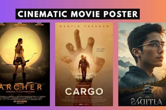 do hollywood cinematic horror movie poster design thriller, action film poster
