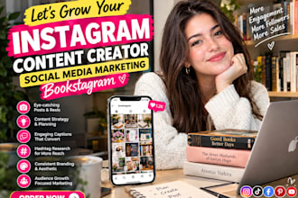 be your instagram content creator, social media marketing, bookstagram