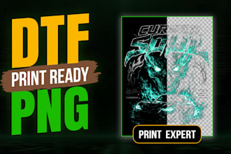 convert ai generated artwork to dtf dtg print ready png with halftone