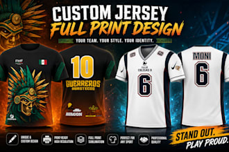 custom shirts, jerseys and full uniforms