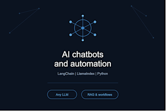 build an ai chatbot and automate workflows using langchain, llamaindex, python
