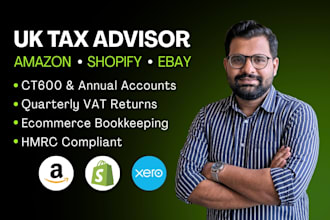 file UK vat returns and ct600 for amazon, shopify, ebay sellers