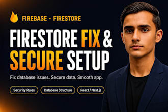 fix and setup firebase firestore database and security rules for web apps