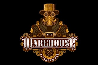 design awesome steampunk and vintage logo for your brand
