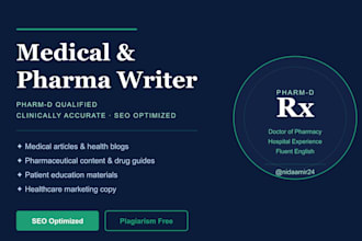 write expert medical and pharmaceutical content