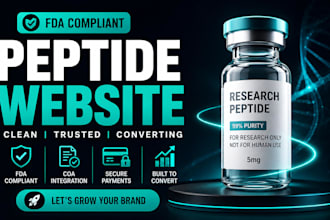 design fda compliant peptide website with coa and fix payment gateway issues