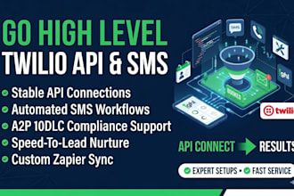 setup gohighlevel api integration and twilio sms workflow
