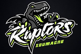 draw awesome rex raptor mascot logo for your brand