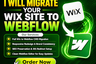 migrate your wix website to webflow with responsive redesign