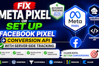fix meta pixel or setup facebook pixel, conversion API  server side tracking