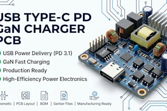 design usb type c pd, gan charger, and fast charging pcb