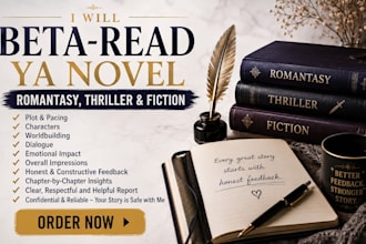 beta read ya novel romantasy thriller and fiction novel with honest feedback