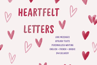 write heartfelt love messages, apology texts and emotional letters