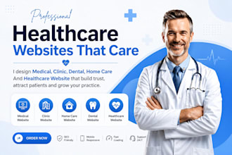 design medical, clinic, dental, home care and healthcare website