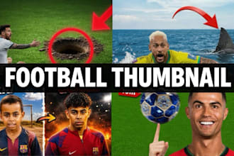 design football or soccer youtube thumbnail