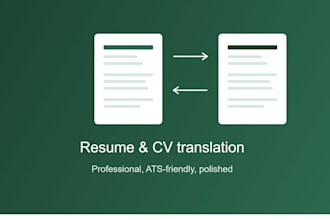 translate and polish your resume or CV into pro english