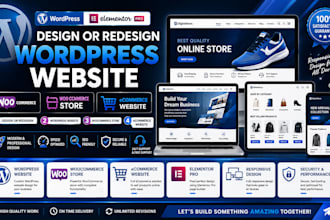 design a professional wordpress website or woocommerce store with elementor pro