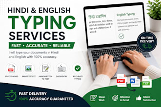 provide hindi and english typing services