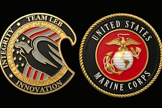create a custom 3d challenge coin bas relief stl for 3d printing