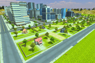 design game environment, 3d game map with full scene dressing in unity, ue5