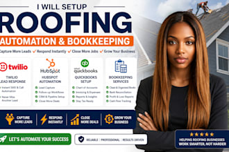 setup roofing twilo lead response automation quickbook hubspot bookkeeping