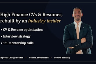 transform your finance CV, resume, and cover letter into a top3 application
