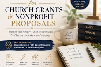 be your grant writer for church grants and nonprofit proposals