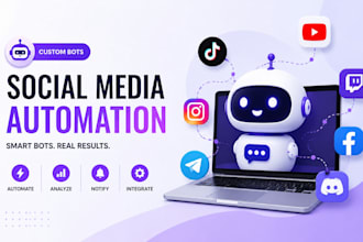 build social media automation bot for facebook, youtube, tiktok, twitch and ig
