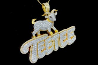 design custom personalized, moissanite iced out hip hop pendant 3d model for stl