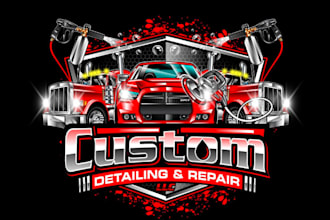 draw creative automotive, auto car, repair and auto recycling logo