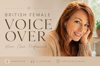 record a british female voice over up to 100 words