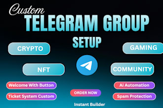 do setup telegram group for crypto,nft,gaming, community project