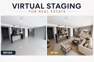 furnish empty rooms with realistic virtual staging
