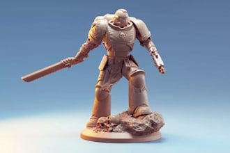 sculpt 3d character model, action figure and statue for 3d printing