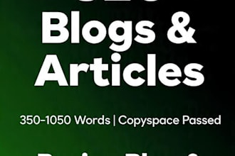 write SEO blogs articles, recipe blog, and website content