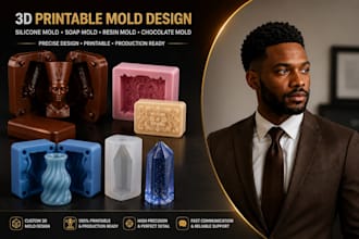 do printable mold design for silicone mold, chocolate mold, soap mold and resin