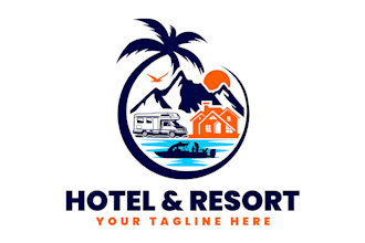create luxury travel agency, vacation and hotel logo or any graphics design