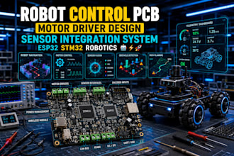 develop robotics control pcb, motor driver circuit and sensor interface hardware