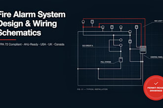 create professional fire alarm system design and wiring schematic drawings