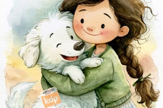 draw whimsical children story book illustration, children book illustration
