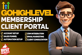 build gohighlevel membership site course client portal system virtual assistant