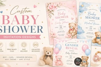 design a luxury baby shower invitation for boy,girl