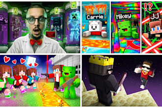 design an eye catching minecraft thumbnail for your youtube