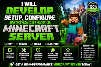 develop your dream minecraft server smp, mod mini game and custom plugin