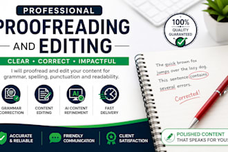 proofread and edit your english content manually