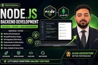 build a rest api and nodejs backend with mongodb or postgresql database