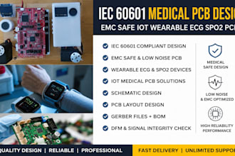 design iec 60601 medical pcb, emc safe iot wearable ecg spo2 pcb