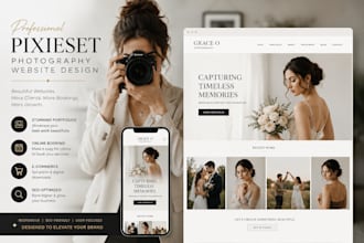 design a beautiful pixieset website photography website, squarespace website